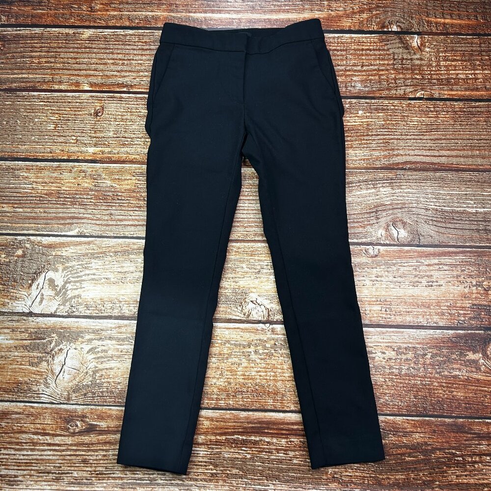 LOFT Marissa Skinny Pants Black High Waist Ankle Dress Trousers